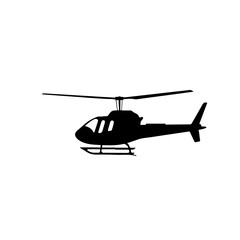 Fototapeta na wymiar Helicopter Flying Low Vector Logo