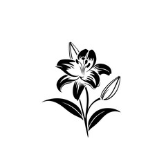 Lily Flower Vector Logo