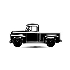 Retro Pick Up Truck Vector Logo