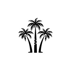 Fototapeta na wymiar Row Of Palms Vector Logo