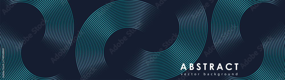 Poster abstract dark minimalistic futuristic background with chrome circles. geometric vector design for wa