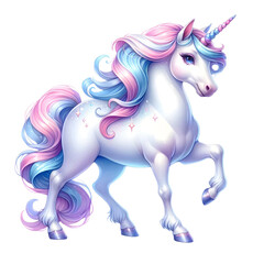 Cartoon character unicorn with a rainbow as rainbows are 
often seen as symbols of hope and happiness