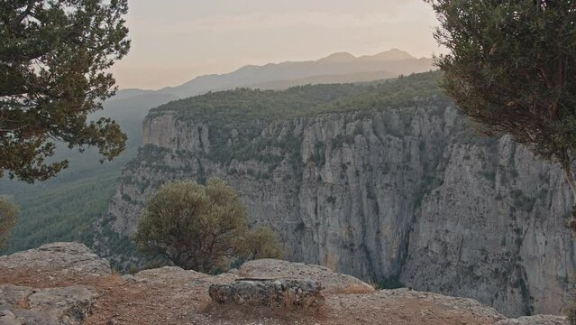 Beautiful cinematic landscape of the Grand Turkish Canyon in Koprulu
