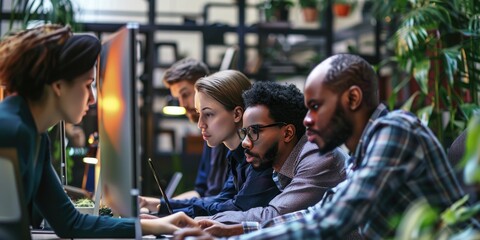 Obraz premium A team of IT-workers hiring people