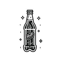 Cola bottle concept line icon. Simple element illustration