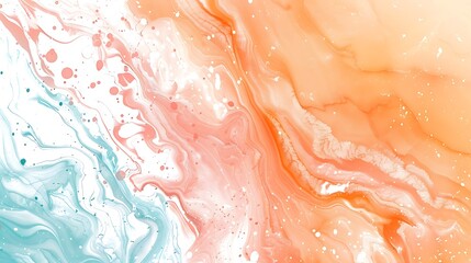 Obraz premium Abstract painting with bright pastel colors. The painting is full of energy and movement, with the colors swirling and blending together.