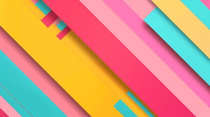 vibrant, multicolored background with a geometric pattern of overlapping diagonal stripes in bright...