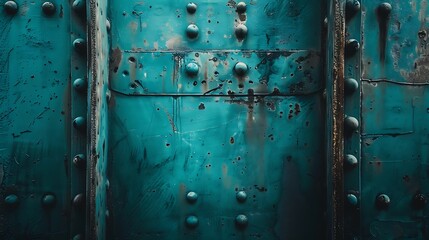 Industrial grunge metal background texture with rivets. - obrazy, fototapety, plakaty