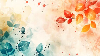 Abstract watercolor background with soft pastel colors. Delicate floral elements add a touch of elegance.