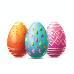 Colorful Easter eggs on white background. Used gradient