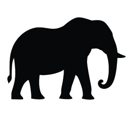African Elephant. Vector image. White background.