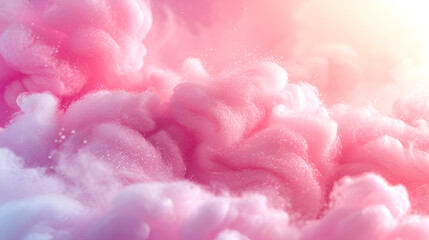  Colorful pink fluffy cotton candy background, soft color sweet candyfloss. generative ai 