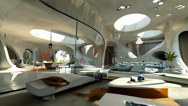 modern living room interior design in loft style.