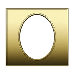 square gold frame with oval center isolated on white