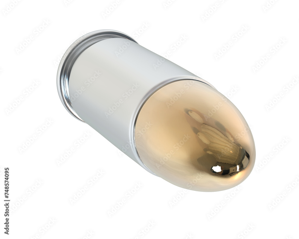 Sticker Bullet isolated on background. 3d rendering - illustration