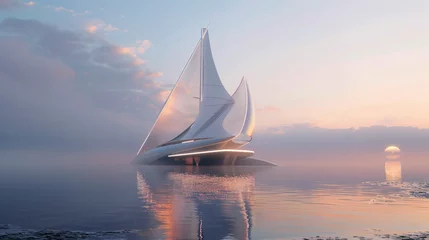 Zelfklevend Fotobehang Futuristic sailboat © Fauzia