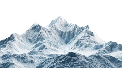 A majestic mountain covered in snow, with a white sky in the background. Perfect for winter-themed designs - Powered by Adobe
