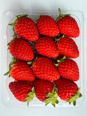 strawberries on a white background