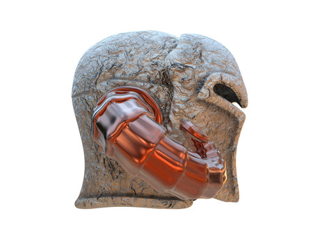 Gladiator helmet isolated on background. 3d rendering - illustration