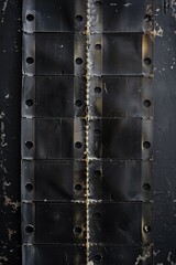 Detailed view of a metal plate with holes, suitable for industrial concepts
