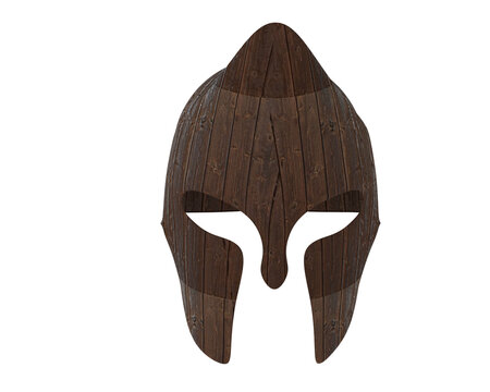 Warrior helmet isolated on background. 3d rendering - illustration