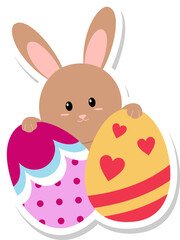 Easter Egg Bunny Sticker