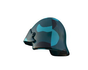 Fototapeta premium Warrior helmet isolated on background. 3d rendering - illustration