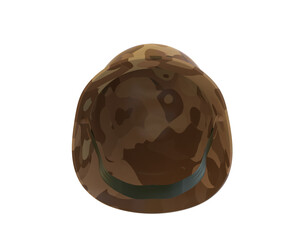 War helmet isolated on background. 3d rendering - illustration