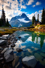 Lakeside Serenity: Where Natural Beauty Blooms | Generative AI	