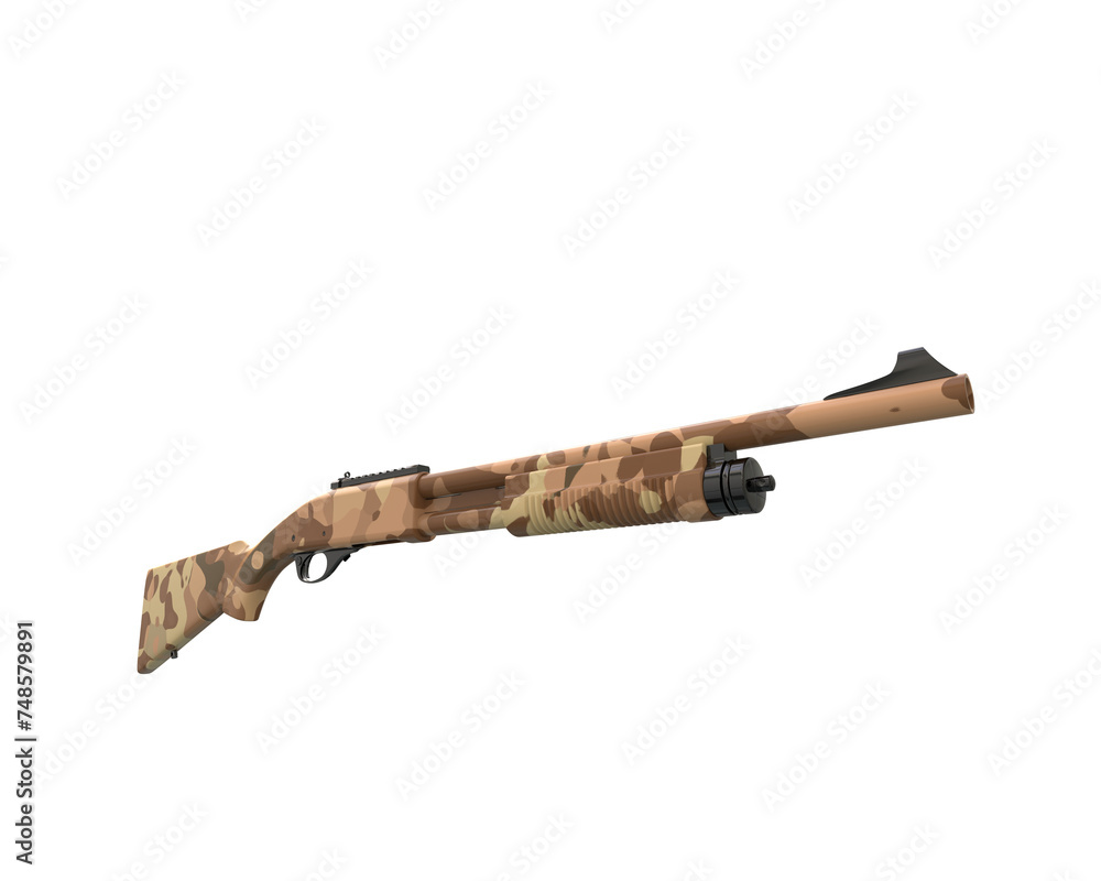 Sticker Shotgun isolated on background. 3d rendering - illustration