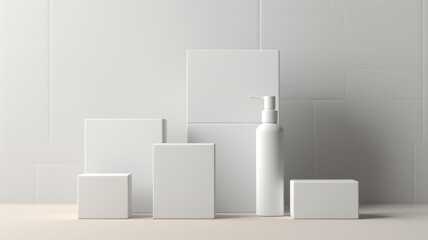 mockup white set featuring blank cosmetic packaging designs