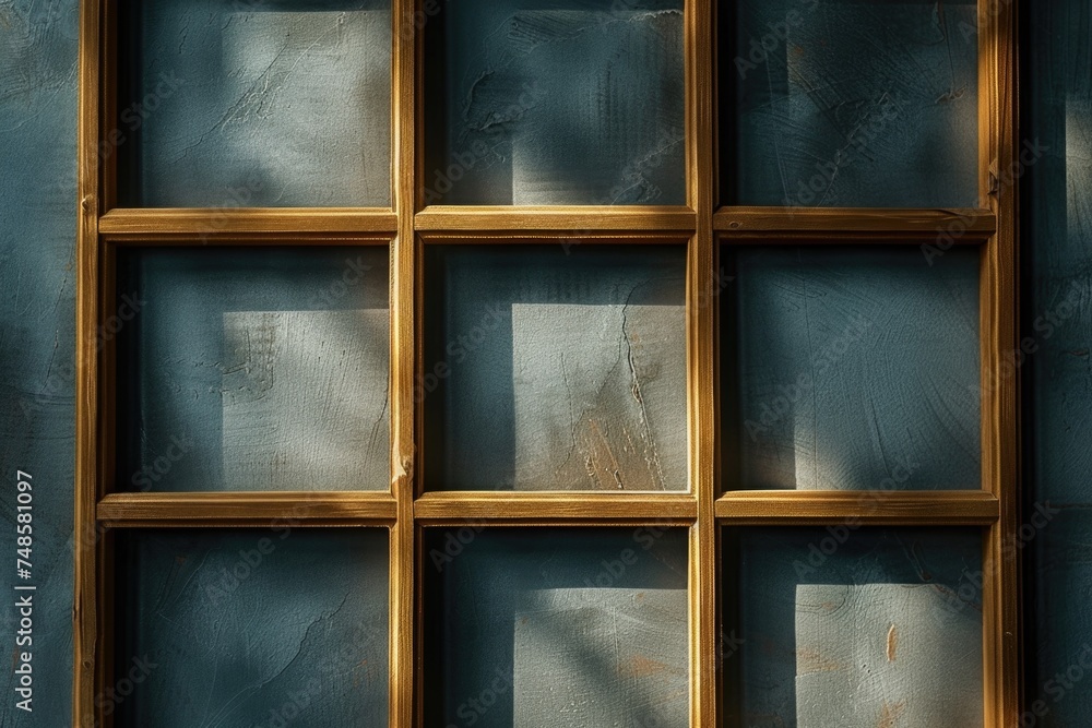 Poster detailed view of a window on a wall, suitable for architectural projects