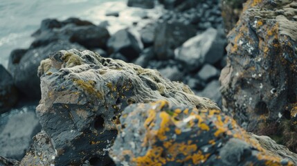 A bird perched on a rock by the ocean. Suitable for nature and wildlife concepts