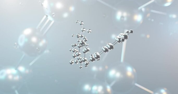 Methotrexate rotating 3d molecule, molecular structure of antineoplastic agents, seamless video