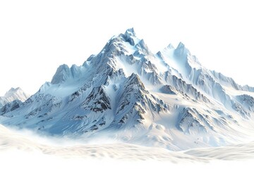 A picturesque view of a snow-covered mountain against a clear sky. Ideal for travel and nature concepts
