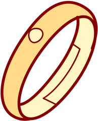 Wedding ring doodle flat color