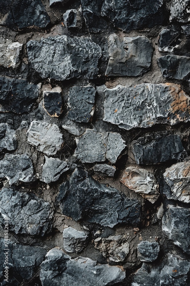 Poster a monochrome image of a textured stone wall. perfect for design projects.
