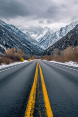 Fototapeta premium road mountains in the background