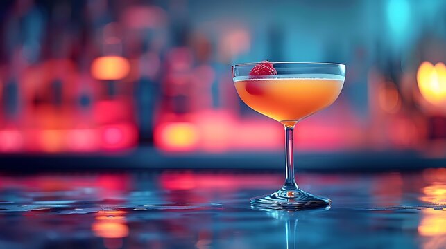 A cocktail in a studio setting is a blend of aesthetic appeal and taste, often illuminated by soft, ambient lighting that highlights the vibrant colors of the drink