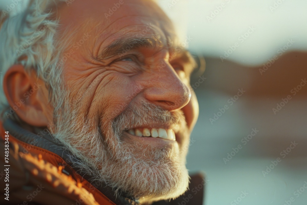 Canvas Prints Detailed close-up of a person with a beard. Ideal for business or lifestyle concepts