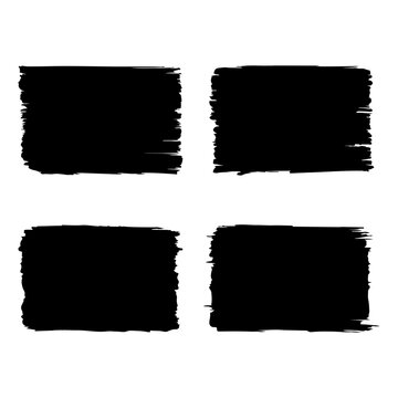 Black set paint, ink brush, brush strokes, brushes, lines, frames, grungy. Grungy brushes collection.
