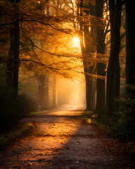 Autumn Serenity: Forest Trail | Generative AI	