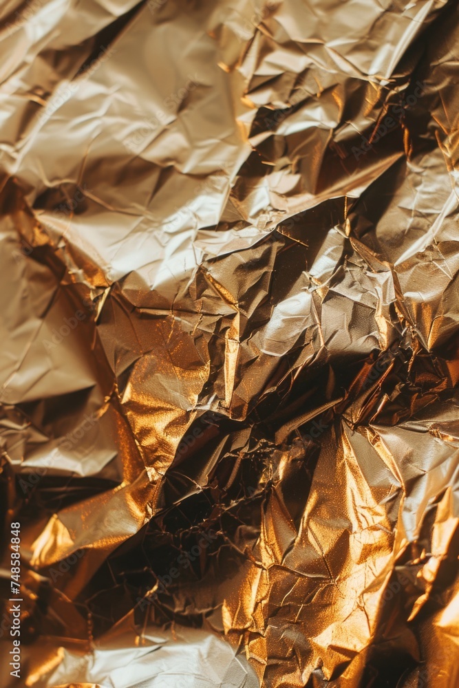 Poster detailed view of a shiny foil sheet, suitable for various design projects