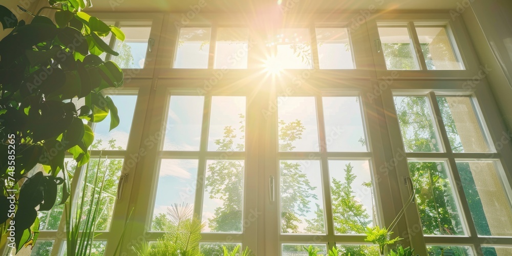 Poster sunlight streaming through window, ideal for interior design projects