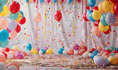 photo multi colored balloons bring joy to celebration - obrazy, fototapety, plakaty