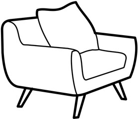 minimalist sofa doodle  outline