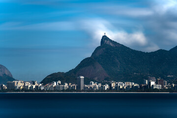 Majestic Long Exposure of Christ the Redeemer Overlooking Rio from Niteroi