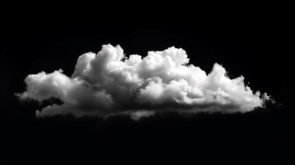 Soft and fluffy white cloud isolated on black background. Perfect for compositing into your own images. - obrazy, fototapety, plakaty