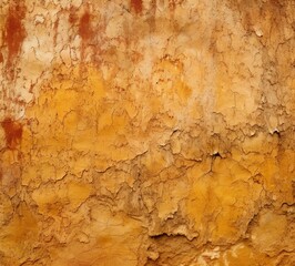 Naklejka premium An old wall with yellow paint and rust. Generative AI.