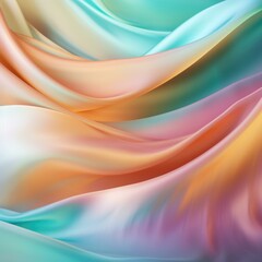 Obraz premium Colorful silk fabric background with waves. Generative AI.